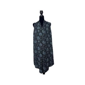 Stork & Babe Floral‎ Maternity Midi Dress Women Size M Black Blue Sleeveless